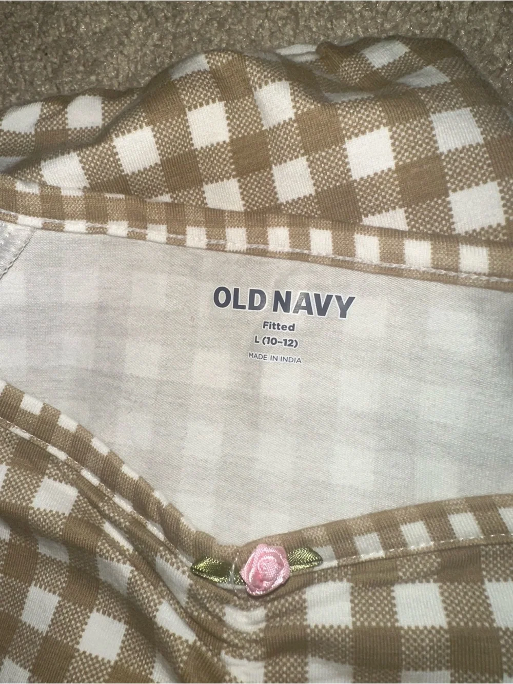 Old Navy Tan and White Gingham Skort set